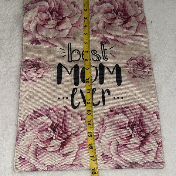 Canvas Outdoor Welcome Best Mom Ever double sided 18 inches length slips on pole - Picture 9 of 10